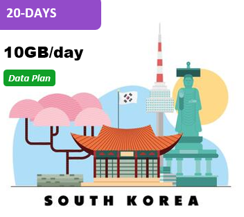 South Korea 20 Days 10GB Data Package