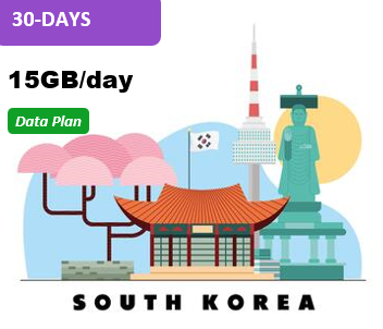 South Korea 30 Days 15GB Data Package