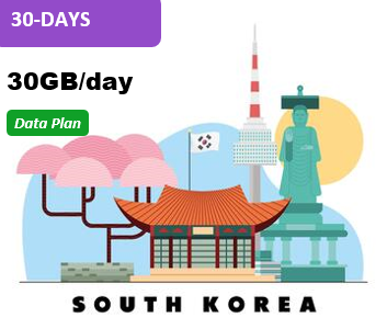 South Korea 30 Days 30GB Data Package